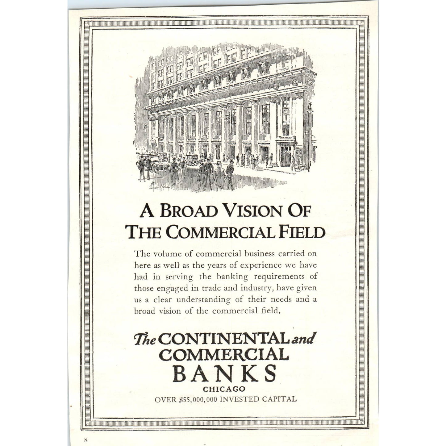 c1920 Harper's Magazine Ad The Continental and Commercial Banks Chicago MA TF6-1