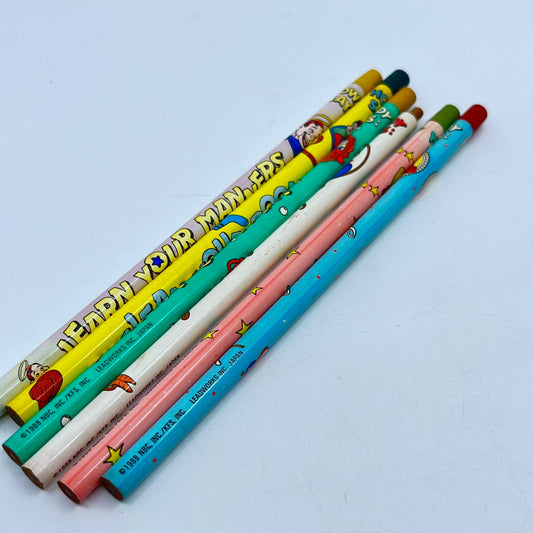 1988 Howdy Doody Set of 6 Vintage PENCILS Manners Theme Leadworks Japan SC8