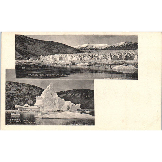 Iceberg & Glacier at Takou Inlet Alaska Original Postcard TK1-30