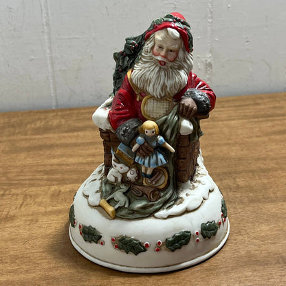 Vintage 1985 Enesco Christmas Santa Shoppe St. Nicholas Circa 1910 Music Box TA5