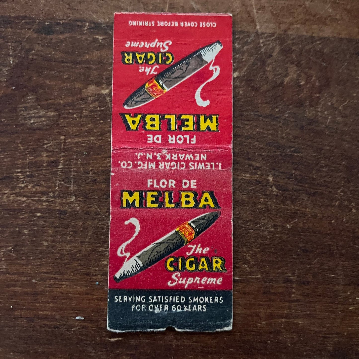 Flor De Melba Cigar Supreme Advertising Matchbook Cover SA9-M13