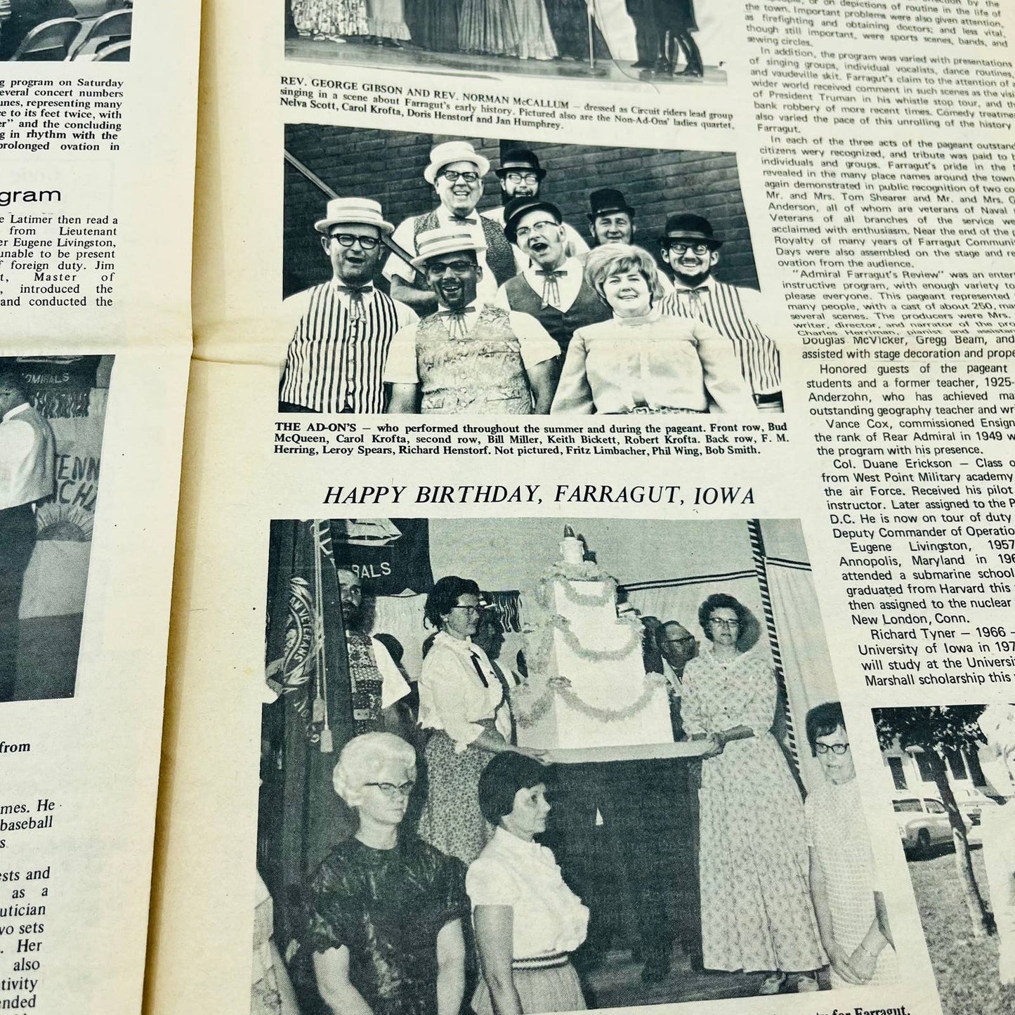 1970 Farragut Centennial Times Supplement Navy Band Parade Farragut Iowa D2