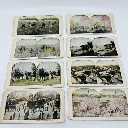 c1890 Lot of 8 Stereoview Cards Pictures PALESTINE JERUSALEM PRE-ISRAEL TA7-27