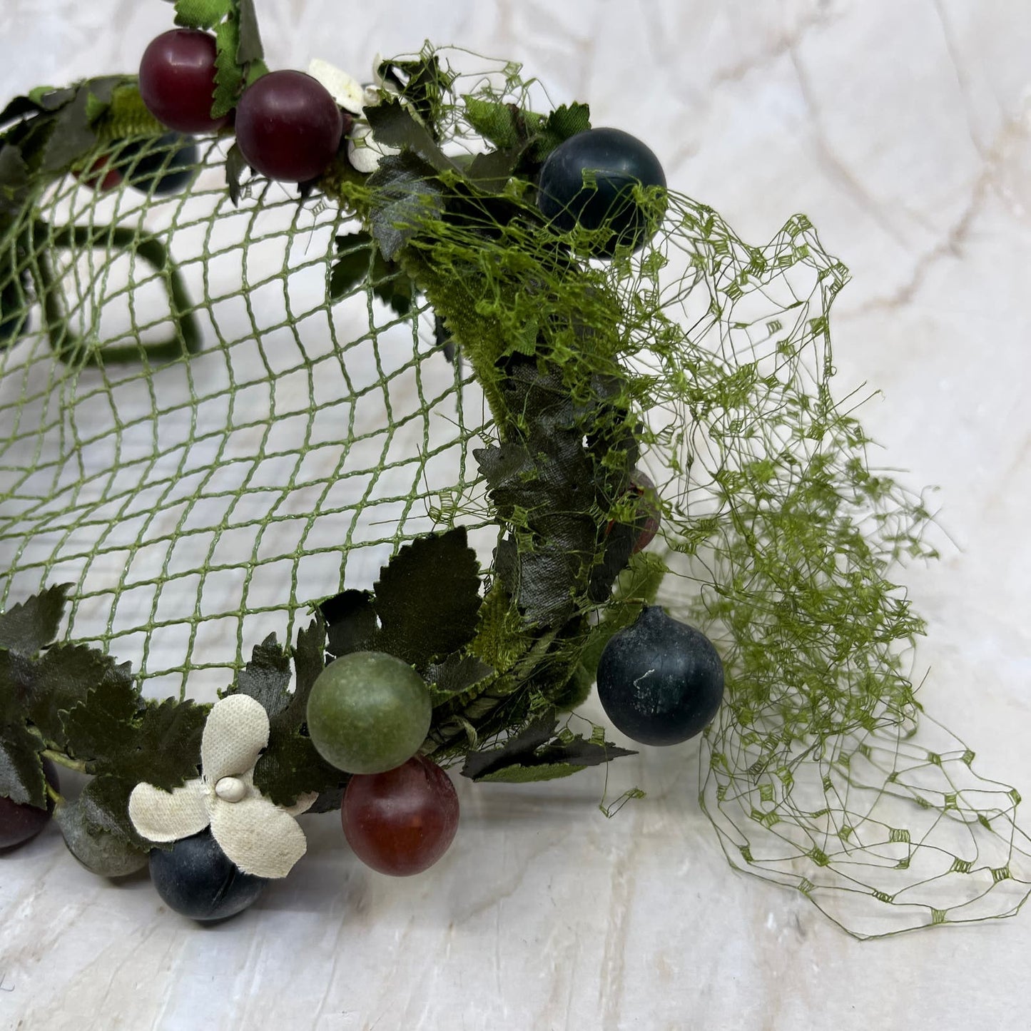 Vintage Green Grapes Headpiece Fascinator Halfhat Ladies Hat HB1