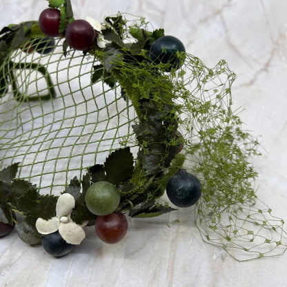 Vintage Green Grapes Headpiece Fascinator Halfhat Ladies Hat HB1