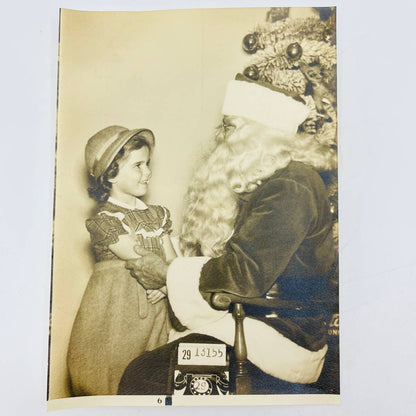 Vintage Mid Century Photograph Of Santa and Little Girl “Sandy” 5x7 on Paper AA4