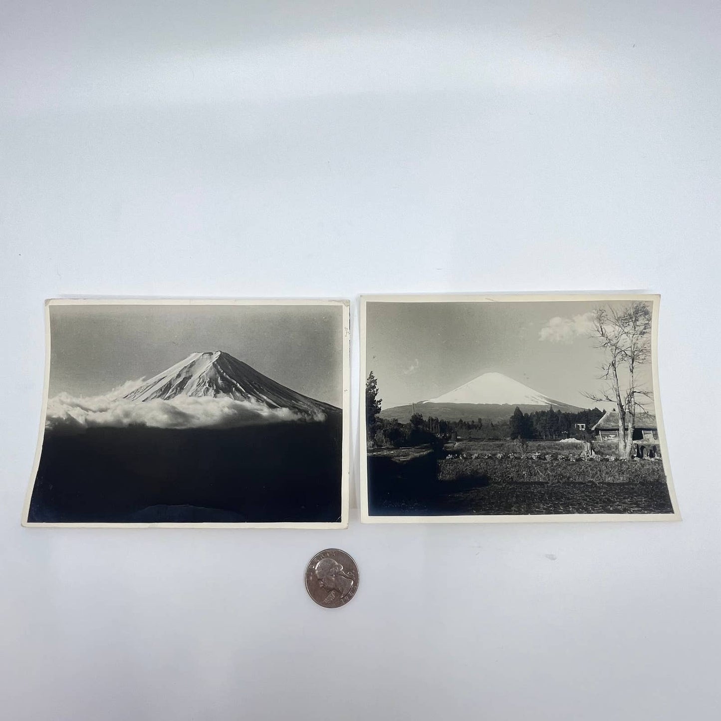 1940s Original WWII Era Photograph Set of 2 Mt. Fuji Japan 4x6” SC5