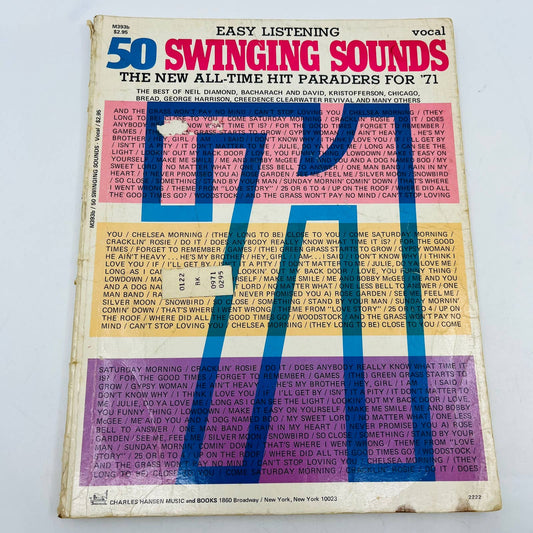 1971 Hit Parader 50 Swinging Sounds Sheet Music Book George Harrison CCR BA4
