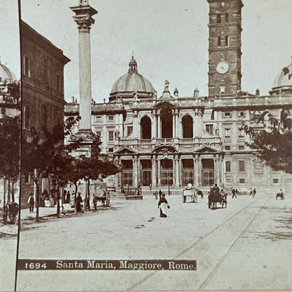 Santa Maria Maggiore Rome Antique Stereoview Card H2-3