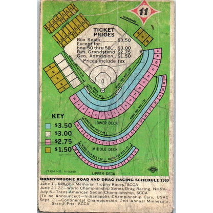1969 Minnesota Twins Baseball Bear Hamms Pocket TV Schedule TK1-P3