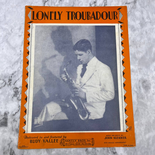Vintage Sheet Music Lonely Troubadour, John Klenner 1929 TH5