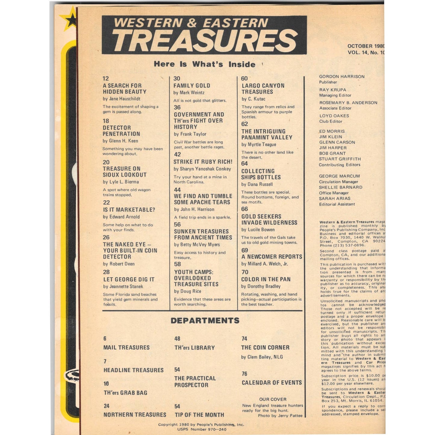 Western & Eastern Treasures Magazine Mines, Buried, Metal Detecting Oct 1980 MB2