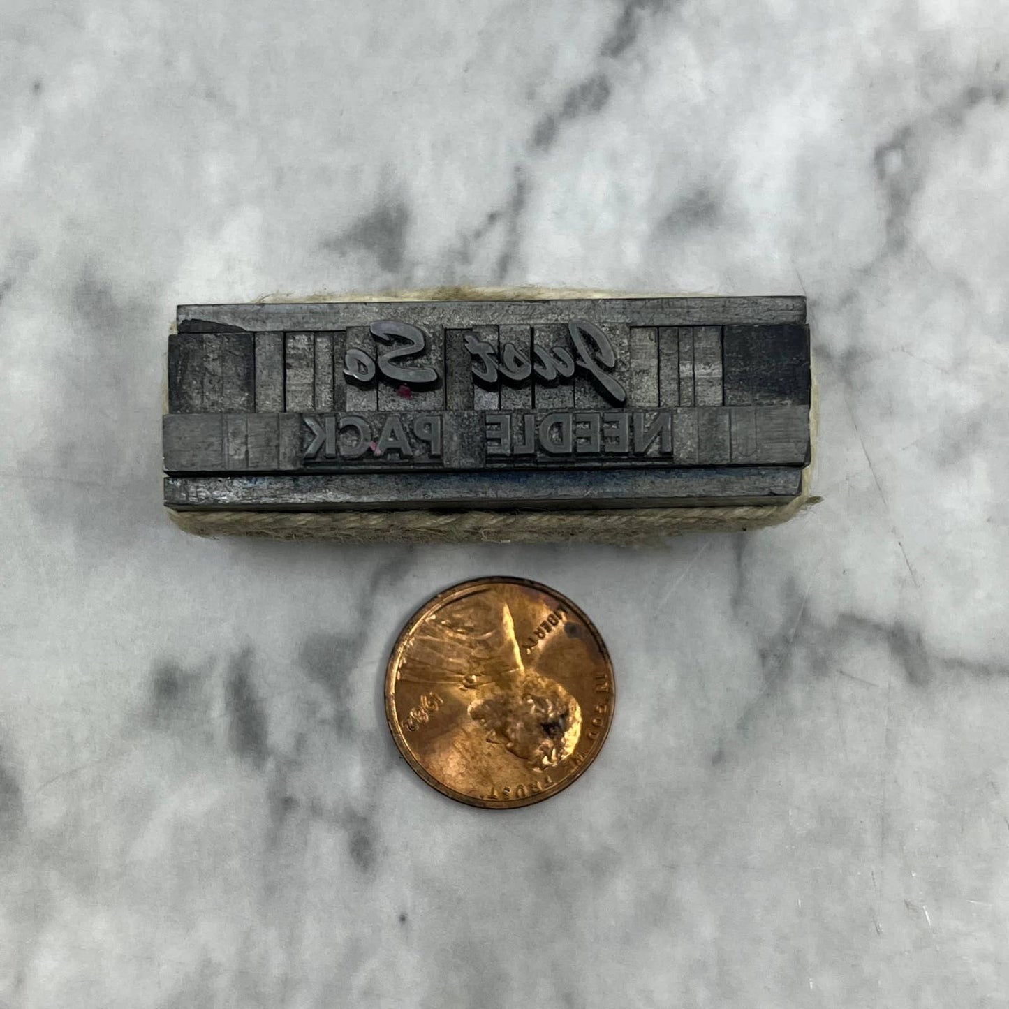Vintage Printing Letterpress Printers Block Plate Just So Needle Pack TJ52