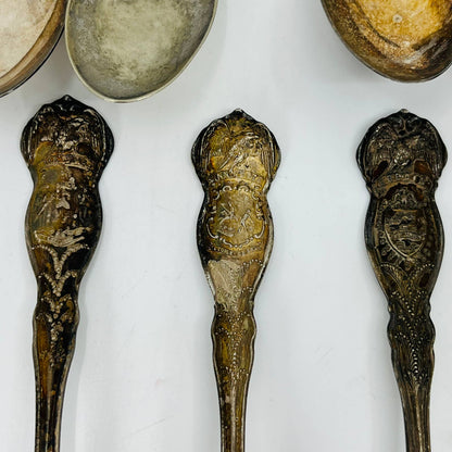 Antique WM Rogers State Souvenir Spoons Eagle Silver Plate Lot of 19 TD2