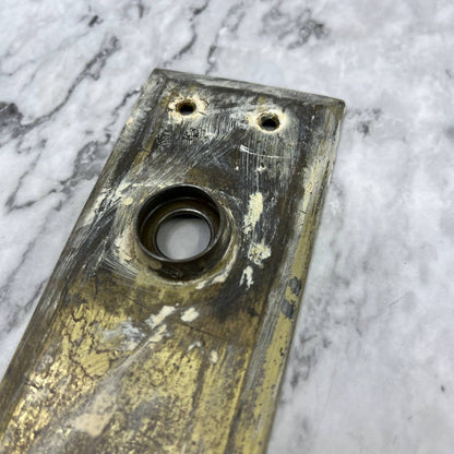 Antique Brass Door Backplate Escutcheon Art Deco Architectural Salvage TH1-4
