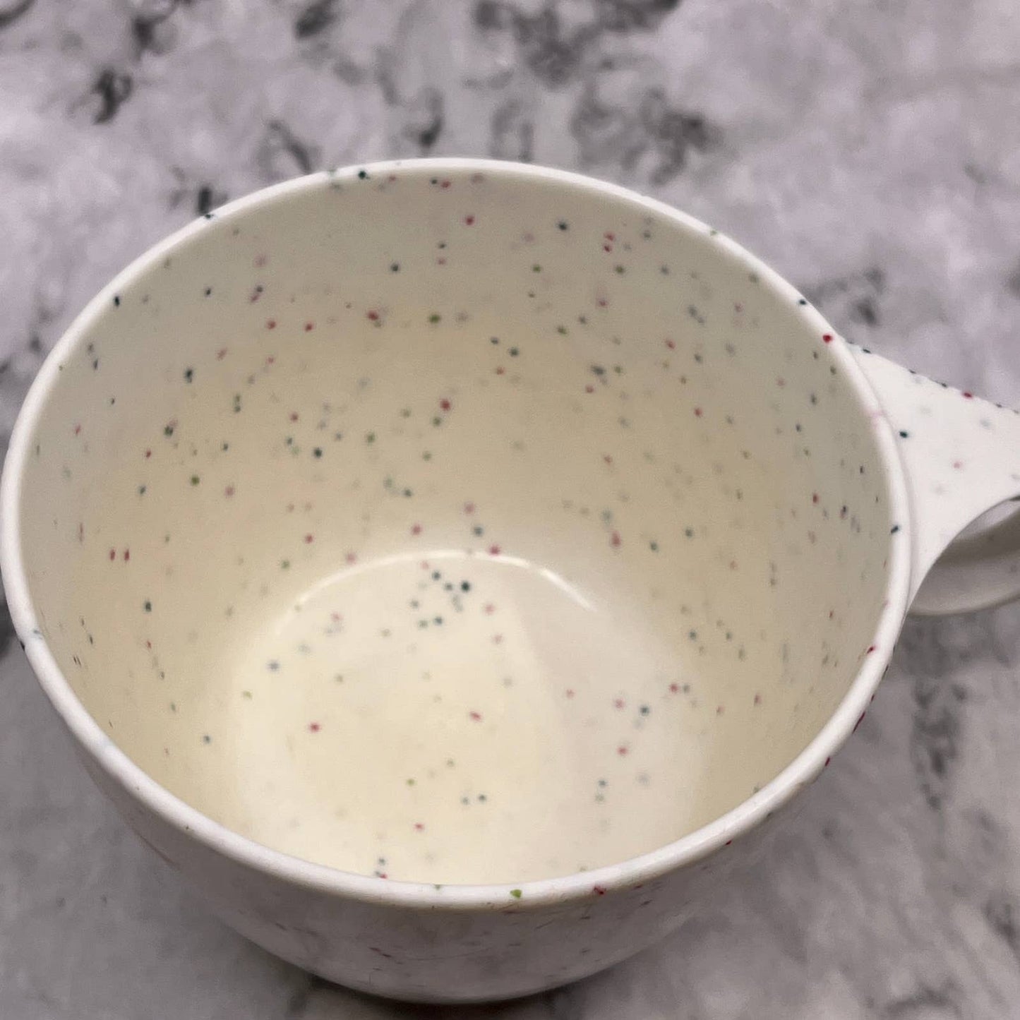 Imperial Ware Speckled Confetti White MCM Coffee Tea Cup Melmac Malamine TA3