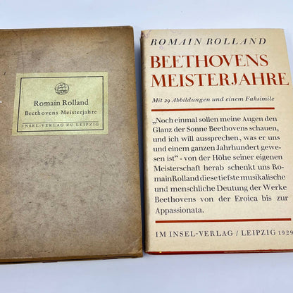 1930 Beethovens Meisterjahre Romain Rolland German Hardcover Dust Jacket Box TE9