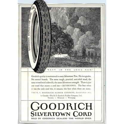 c1920 Harper's Magazine Ad - Goodrich Silvertown Cord Rubber Tires TF6-1