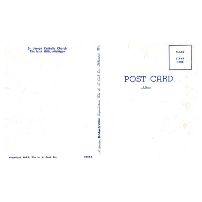 Vintage Postcard -St. Joseph Catholic Church Irish Hill Michigan AD9