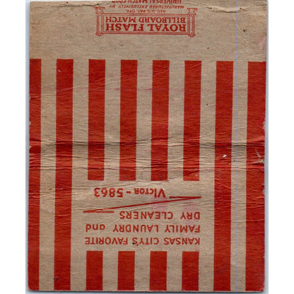 Ford Ideal Launderers Kansas City MO Wide Advertising Matchbook Cover SA6-M7