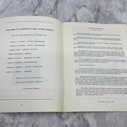 1983 Lehighton Carbon County Pennsylvania Homecoming Souvenir Book TJ7