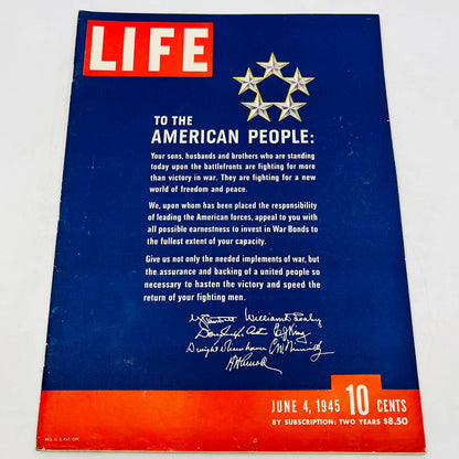 LIFE MAGAZINE JUNE 4 1945 NAZI POISON, GERMANY, MALARIA US BASES, WAR BONDS NICE