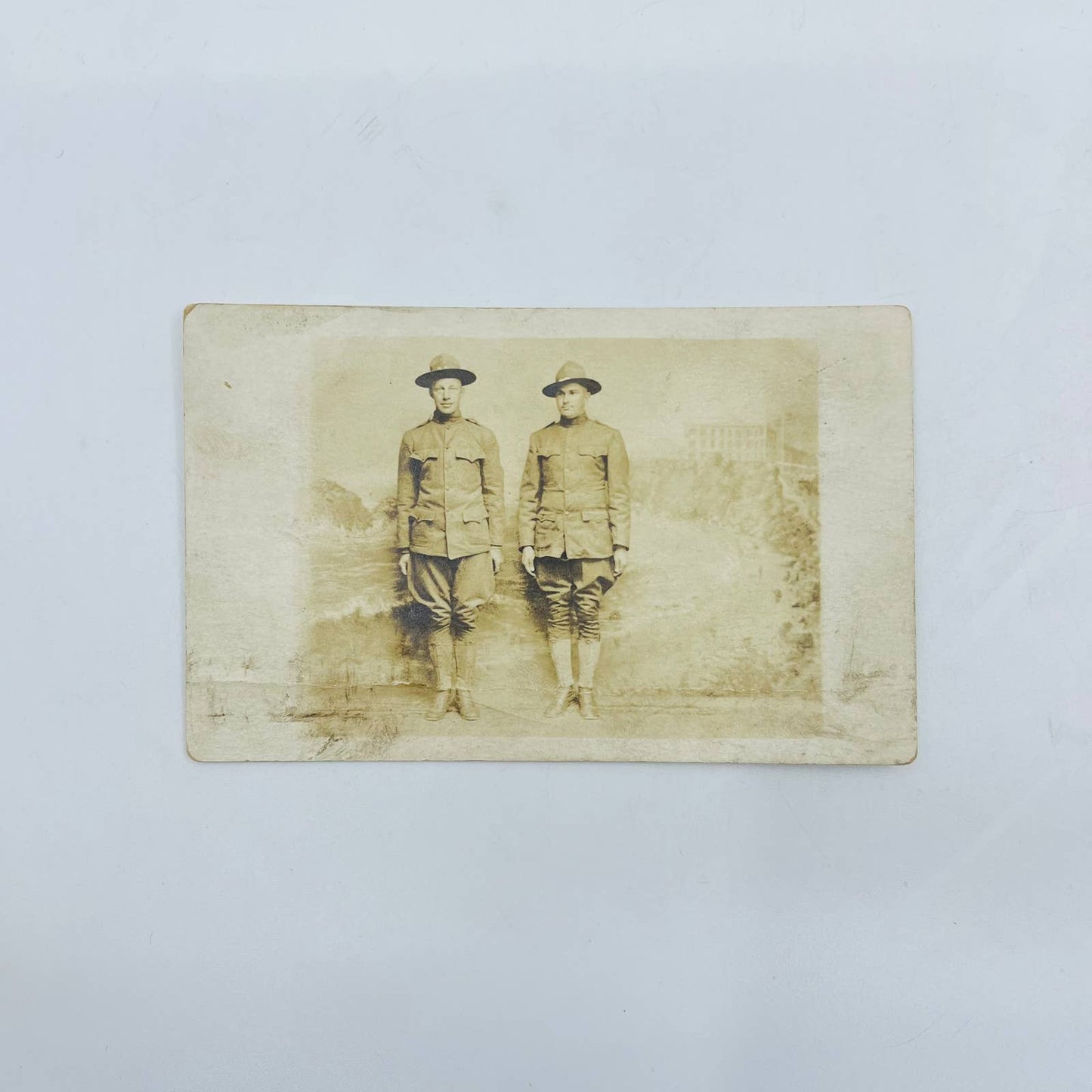 Early 1900s RPPC WWI US Military Servicemen Soldiers Pose in Uniform PA9