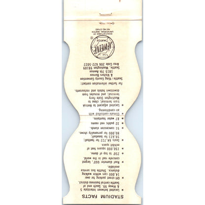 Stadium 75 Seattle Washington Die Cut Advertising Matchbook Cover SA6-M3