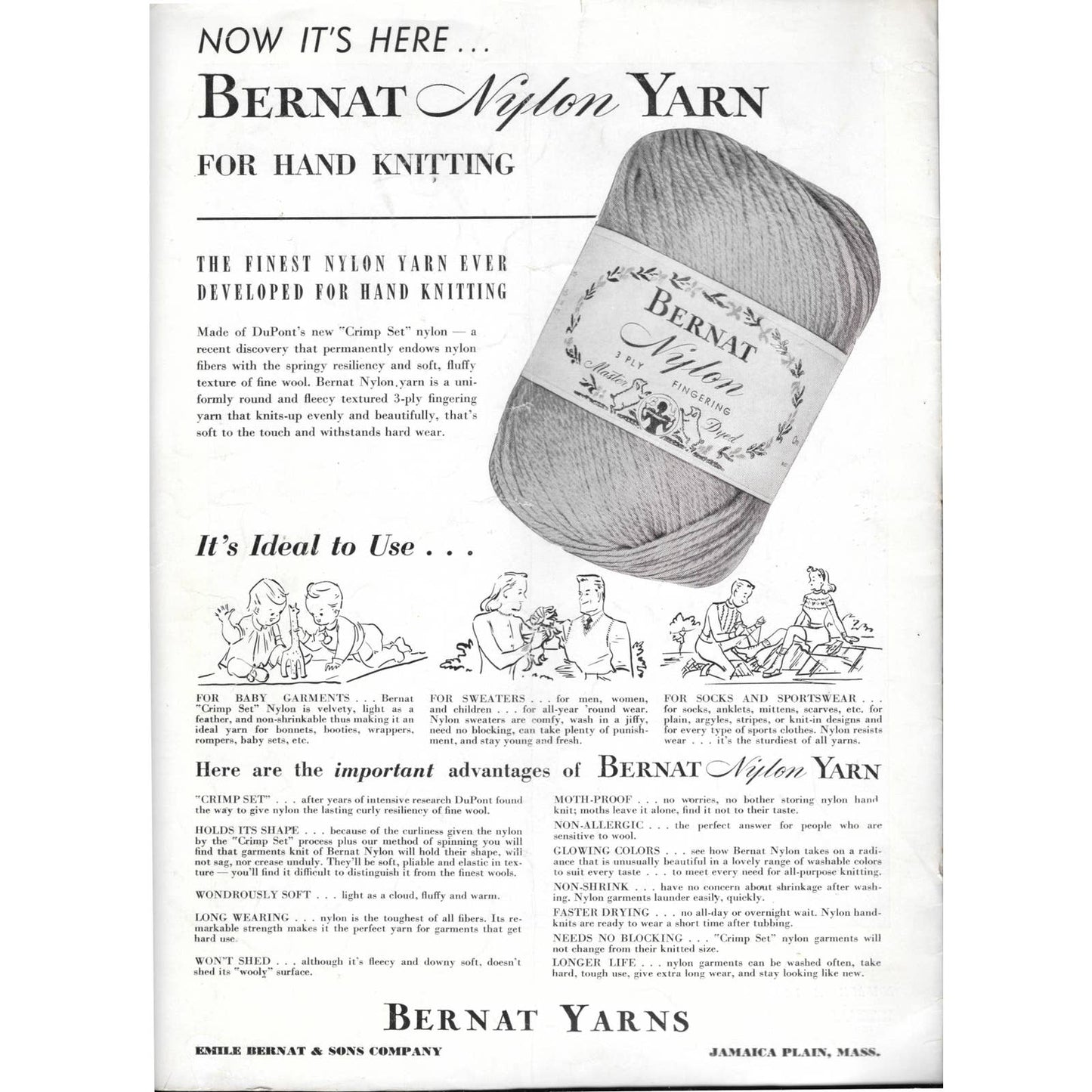 1949 Bernat Handicrafter Knitting Magazine No.149 TJ7