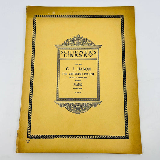 1928 Schirmer’s Library Vol 925 CL Hanson Virtuoso Pianist Sheet Music Book TA6