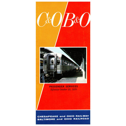 1970 C&O/B&O Railroad Passenger Services Timetable SE4