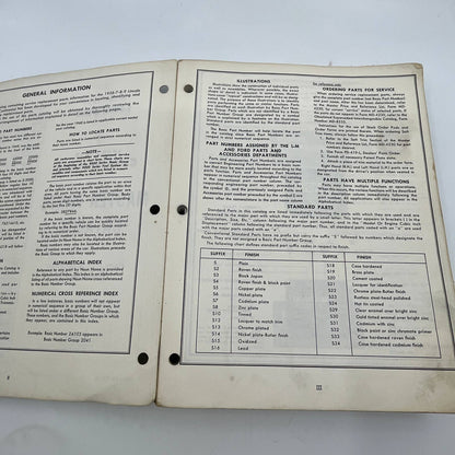 1956 - 1959 Lincoln Master Parts Catalog Detroit Iron ORIGINAL 1960 TI3