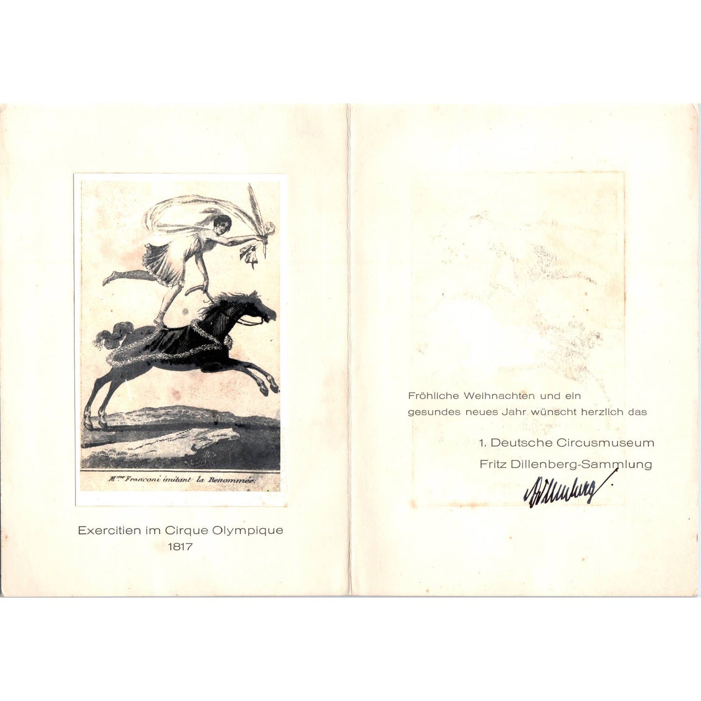 German Christmas Card Fritz Dillenberg Collection German Circus Museum AD4