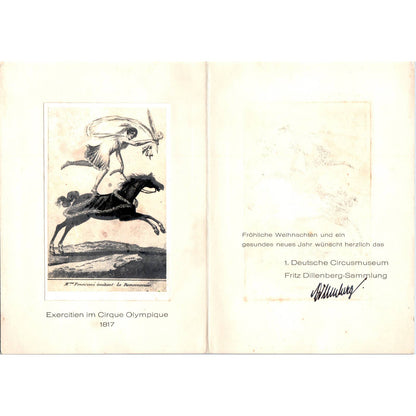German Christmas Card Fritz Dillenberg Collection German Circus Museum AD4