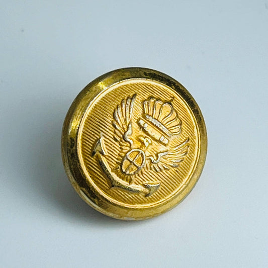 Antique Stanley Blacker Anchor Wings Embossed Brass Button SB5-39