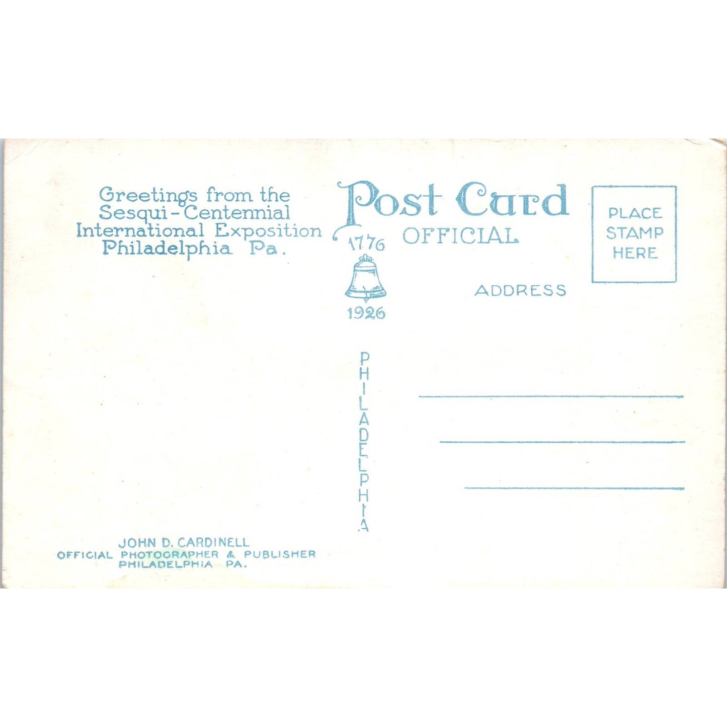 1926 Philadelphia Sesquicentennial Exposition Concrete Stadium - Postcard TJ9-P1