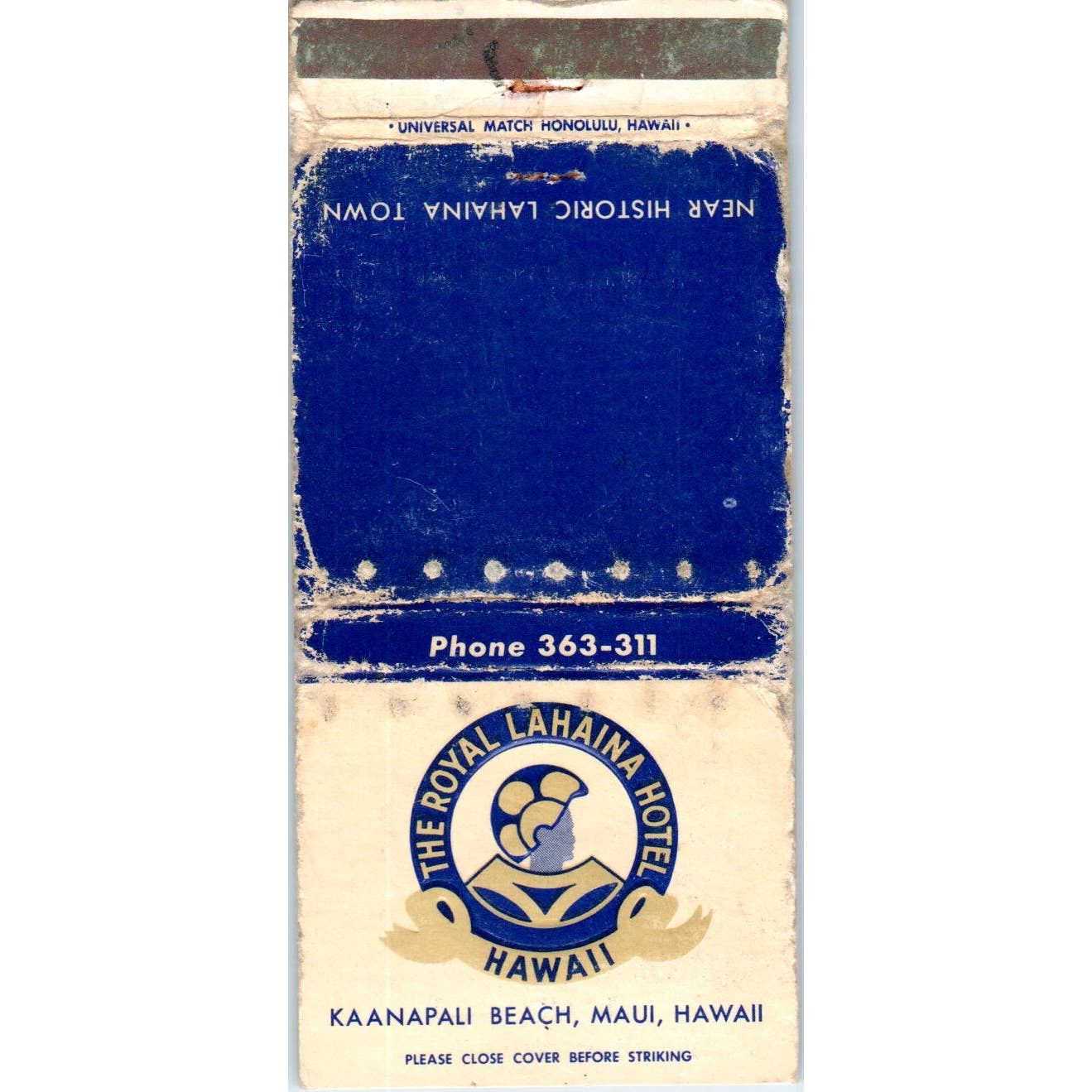 The Royal Lahaina Hotel Maui Hawaii Advertising Matchbook Cover SA1-M7