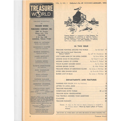 Long John Latham's Treasure World Magazine Mining Metal Detecting Jan 1974 M5