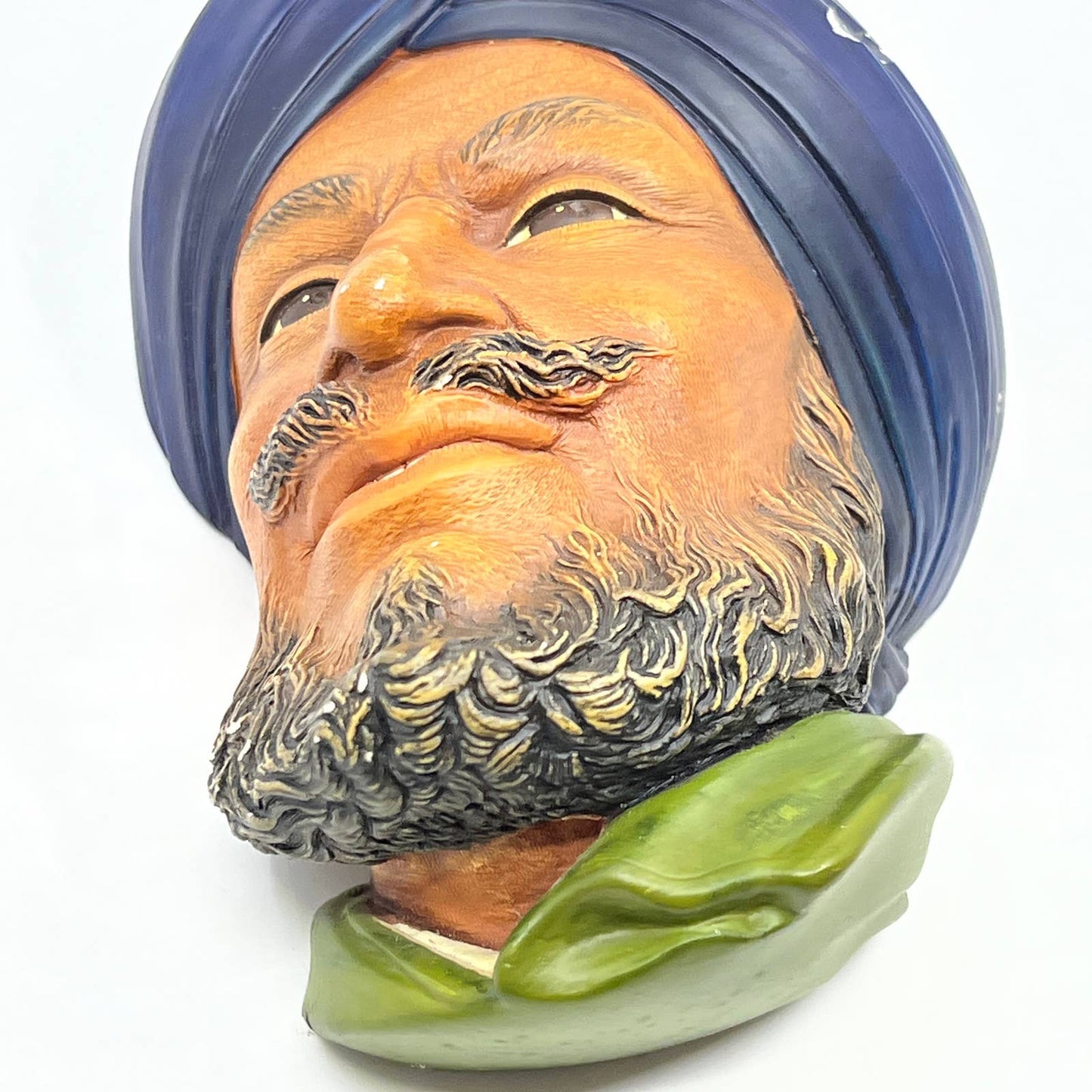 Vintage 1966 Bossons Hand Painted Chalkware "SIKH" Head Made in England TC8