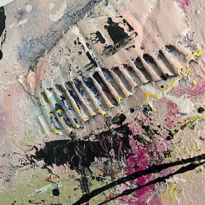 Original LARGE Mixed Media Abstract Art Painting 24x36" That’s Cap w/ COA