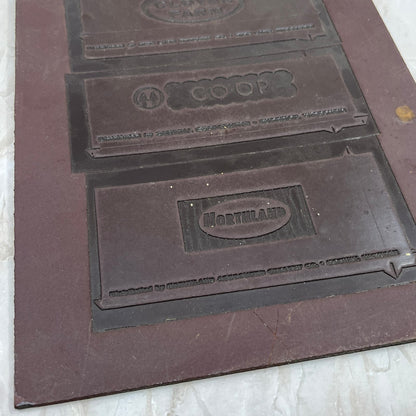 Vintage Newspaper Ad Printing Plate Flong Superior, Rice lake WI Norway MI TC9-4
