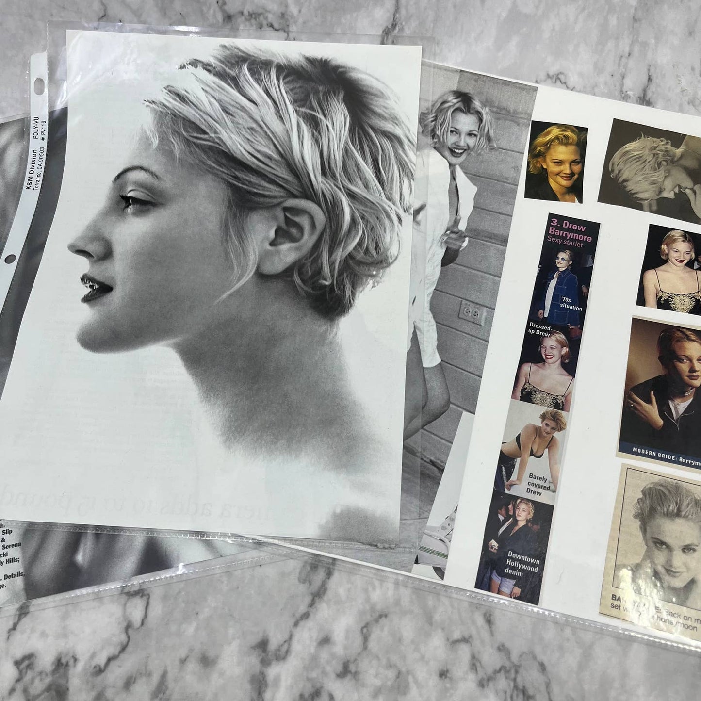 HUGE 1990s Drew Barrymore Magazine Ads and Clippings Ephemera Collection FL5