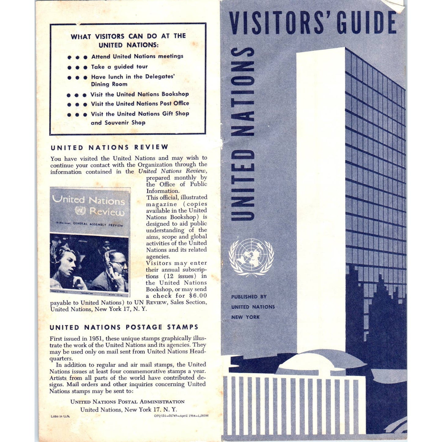 1964 Brochure - United Nations Visitors' Guide SE3-3