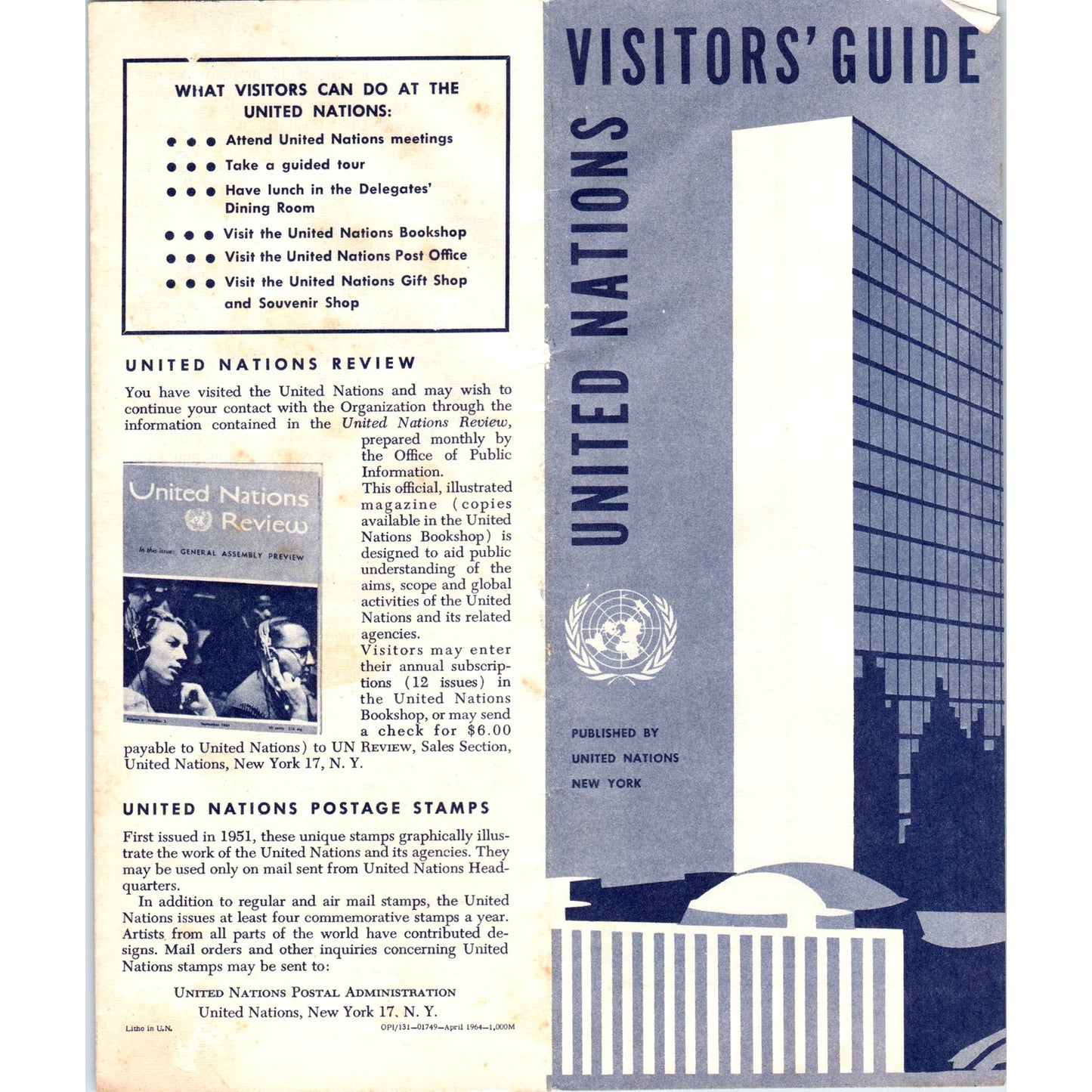 1964 Brochure - United Nations Visitors' Guide TH2-SF2