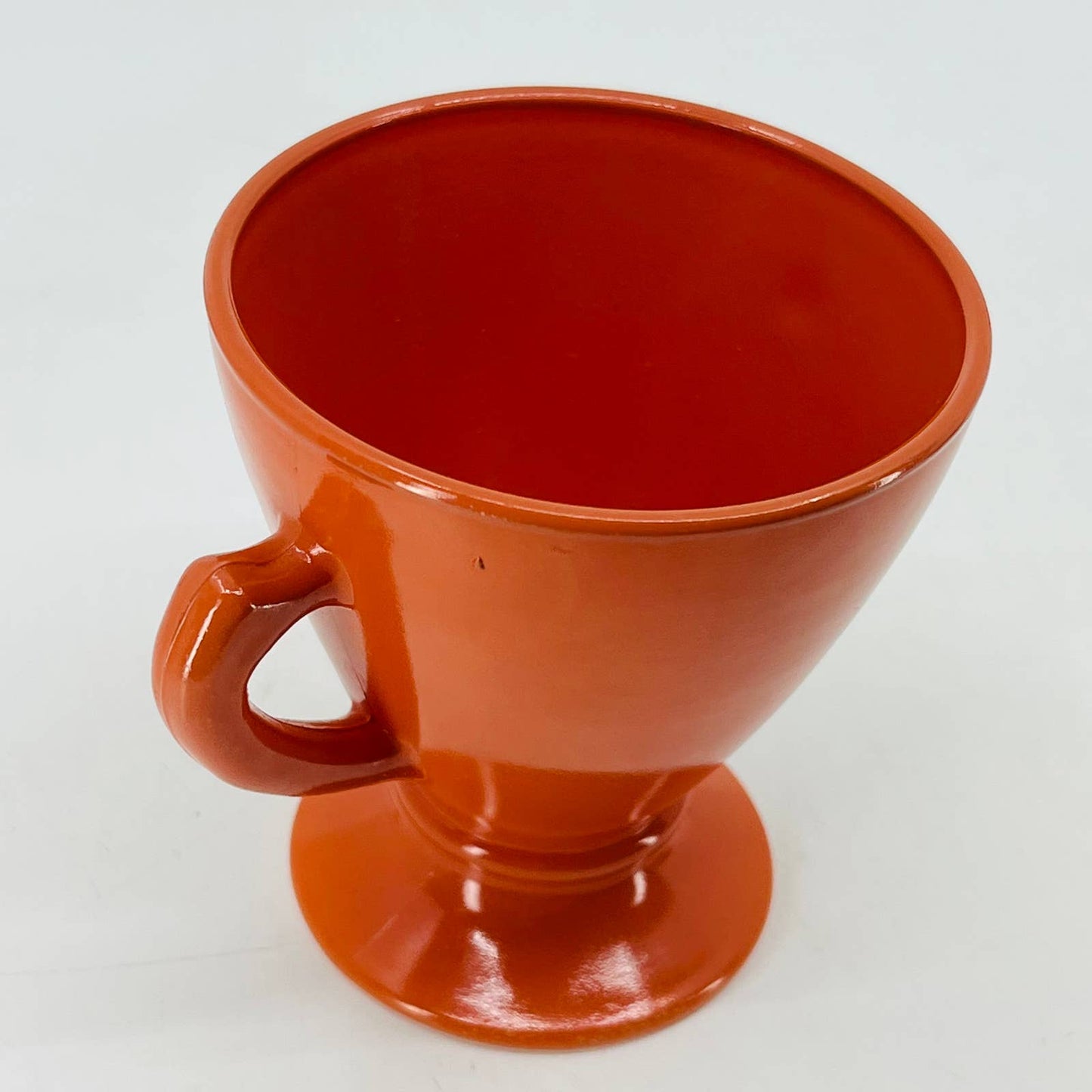 1940s Vintage Hazel Atlas Platonite Ovide Sugar Bowl Rust Orange Red 4” TA5