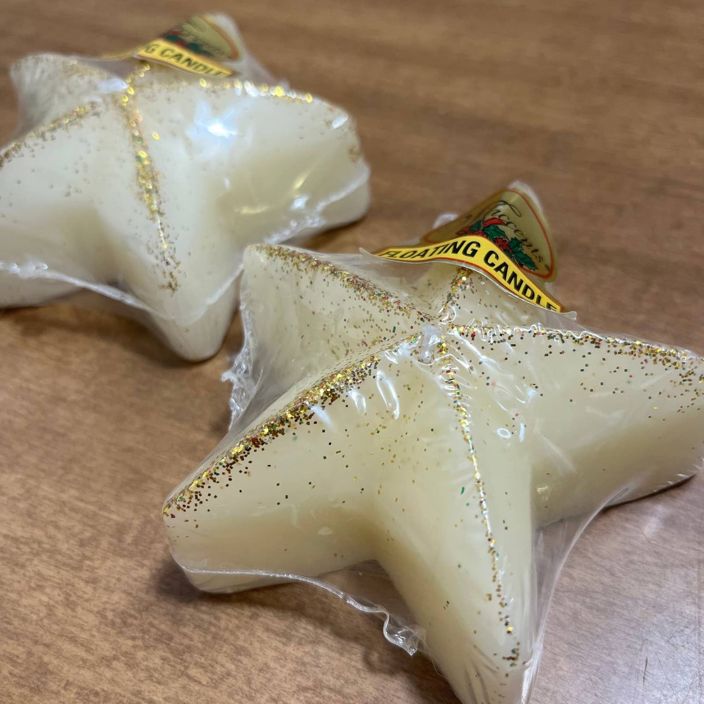 Vintage 1997 W’accents Vanilla Floating Star Candle Set of 2 TA4