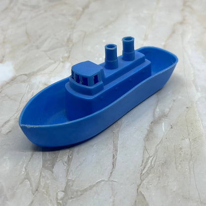 Vintage Wannatoy Tug Boat Blue Plastic - 5 inch TC5-S2
