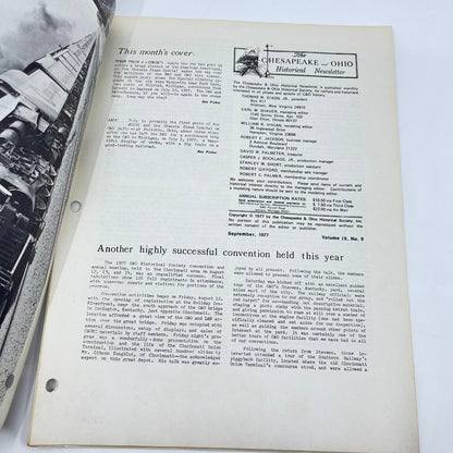 1977 Sept Chesapeake and Ohio Historical Newsletter C&O RR Thomas Dixon WV M1-2
