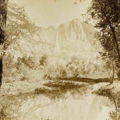 1894 Stereoview Card The Mirrored Mountains Yosemite California