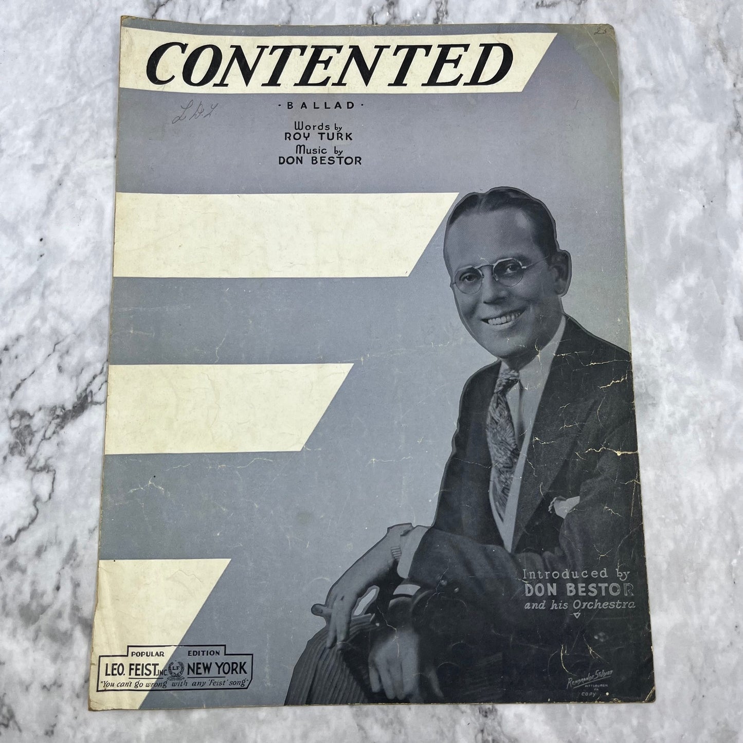 Vintage Don Bestor Contented Ballad Sheet Music 1932 V38
